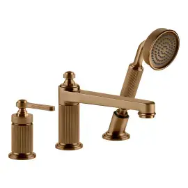 Змішувач для ванни Venti20 Gessi 65037-791 Deep Bronze Brushed PVD — вид на білому тлі