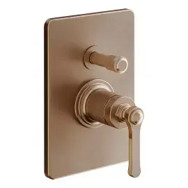 Змішувач для душу Venti20 Gessi 65079-708 Copper Brushed PVD — вид на білому тлі