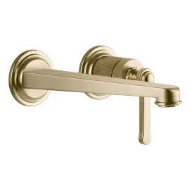 Змішувач для раковини Venti20 Gessi 65089-727 Brass Brushed PVD — вид на білому тлі