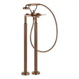 Змішувач для ванни Venti20 Gessi 65128-708 Copper Brushed PVD — вид на білому тлі