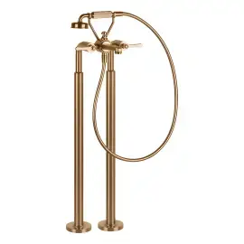 Змішувач для ванни Venti20 Gessi 65128-726 Warm Bronze Br. PVD — вид на білому тлі