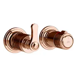 Змішувач для душу Venti20 Gessi 65235-030 COPPER PVD — вид на білому тлі