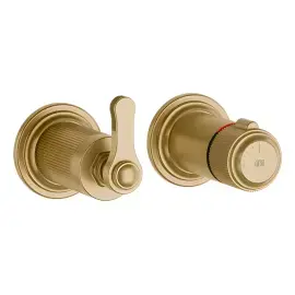Змішувач для душу Venti20 Gessi 65235-727 Brass Brushed PVD — вид на білому тлі