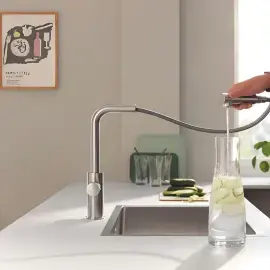 Змішувач для кухні Blue Pure Minta Grohe 30590DC0 Super Steel — бічний ракурс