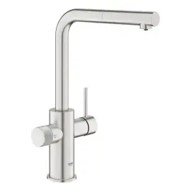 Змішувач для кухні Blue Pure Minta Grohe 30590DC0 Super Steel — вид на білому тлі