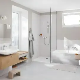 Змішувач для раковини з донним клапаном Cubeo, розмір S Grohe 1016940000 Chrome — вид спереду