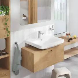 Змішувач для раковини з донним клапаном Cubeo, розмір S Grohe 1016940000 Chrome — бічний ракурс