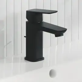 Змішувач для раковини з донним клапаном Cubeo, розмір S Grohe 1016942430 Black — вид спереду