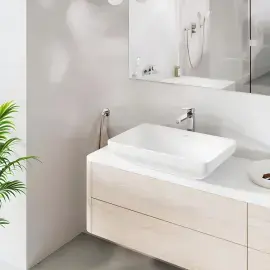 Змішувач для раковини високий Cubeo, розмір XL Grohe 1017290000 Chrome — бічний ракурс