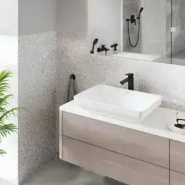 Змішувач для раковини високий Cubeo, розмір XL Grohe 1017292430 Black — вид спереду