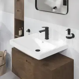 Змішувач для раковини з донним клапаном Cubeo, розмір M Grohe 1017492430 Black — вид спереду