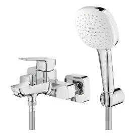 Змішувач для ванни Cubeo з душовим гарнітуром Grohe 1018140000 Chrome — бічний ракурс
