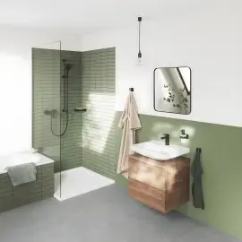 Змішувач для раковини Dice з донним клапаном, розмір S Grohe 1018562430 Black — бічний ракурс