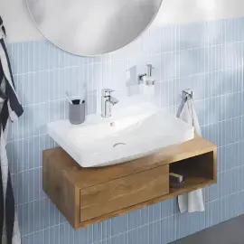 Змішувач для раковини Dice з донним клапаном Push-Open, розмір S Grohe 1018570000 Chrome — бічний ракурс