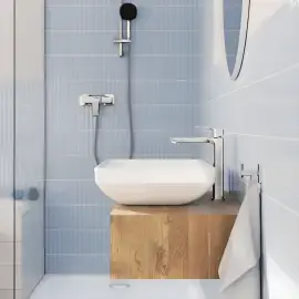 Змішувач для раковини високий Dice, розмір XL Grohe 1018920000 Chrome — вид спереду