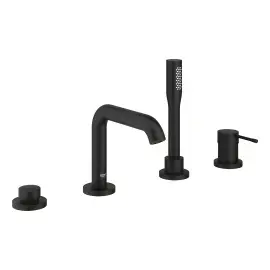 Змішувач на борт ванни Essence на 4 отвори Grohe 25251KF1 Phantom Black — вид на білому тлі