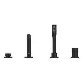 Змішувач на борт ванни Essence на 4 отвори Grohe 25251KF1 Phantom Black — вид спереду