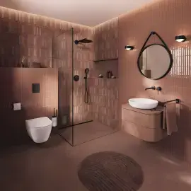 Змішувач для раковини настінний Essence, розмір L Grohe 29193KF1 Phantom Black — вид спереду