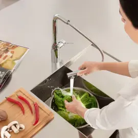 Змішувач для кухні з витяжним виливом Essence Grohe 30270000 — вид згори