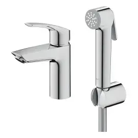 Змішувач для раковини з гігієнічним душем Eurosmart, розмір S Grohe 23124003 — бічний ракурс