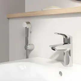 Змішувач для раковини Eurosmart з донним клапаном Push-Open , розмір S Grohe 23922003 — вид спереду