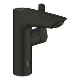 Змішувач для раковини з інфрачервоною елнектронікою Eurosmart, розмір M Grohe 239752433 Matt Black — вид на білому тлі