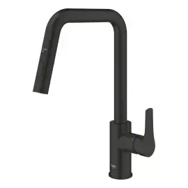 Змішувач для кухні з витяжним виливом Eurosmart Grohe 306192430 Matt Black — бічний ракурс