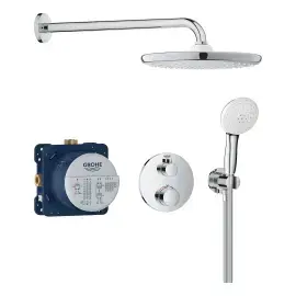 Душевая система скрытого монтажа Grohtherm с Tempesta 250 Grohe 34872000 — вид на белом фоне