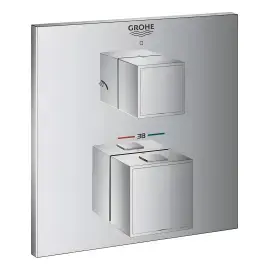 Термостат для ванни/душу прихованого монтажу на 2 споживача Grohtherm Cube Grohe 24154000 — вид на білому тлі