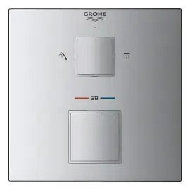Термостат для ванни/душу прихованого монтажу на 2 споживача Grohtherm Cube Grohe 24154000 — вид спереду