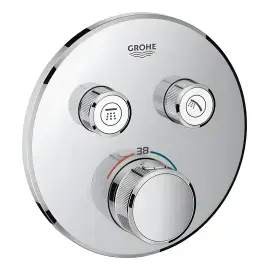 Термостат для ванни/душу прихованого монтажу на 2 споживача Grohtherm SmartControl Grohe 29119000 Chrome — вид на білому тлі