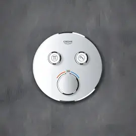 Термостат для ванни/душу прихованого монтажу на 2 споживача Grohtherm SmartControl Grohe 29119000 Chrome — вид спереду