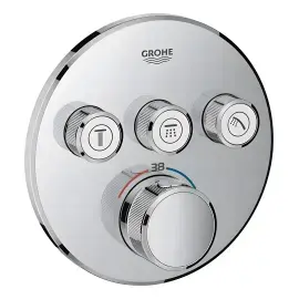 Термостат для ванни/душу прихованого монтажу на 3 споживача Grohtherm SmartControl Grohe 29121000 Chrome — вид на білому тлі