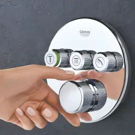 Термостат для ванни/душу прихованого монтажу на 3 споживача Grohtherm SmartControl Grohe 29121000 Chrome — бічний ракурс