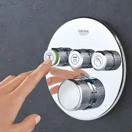 Термостат для ванни/душу прихованого монтажу на 3 споживача Grohtherm SmartControl Grohe 29121000 Chrome — вид згори