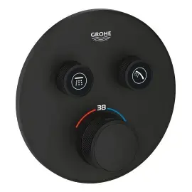 Термостат для ванни/душу прихованого монтажу на 2 споживача Grohtherm SmartControl Grohe 29507KF0 Phantom Black — вид на білому тлі