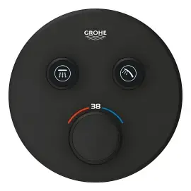 Термостат для ванни/душу прихованого монтажу на 2 споживача Grohtherm SmartControl Grohe 29507KF0 Phantom Black — вид спереду