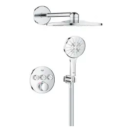 Душевая система скрытого монтажа Grohtherm SmartControl с Rainshower SmartActive 310 Grohe 34863000 — вид на белом фоне
