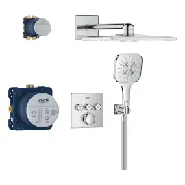 Душова система прихованого монтажу Grohtherm SmartControl з Rainshower SmartActive 310 Cube Grohe 34864000 — вид спереду