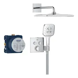 Душова система прихованого монтажу Grohtherm SmartControl з Rainshower Mono 310 Cube Grohe 34865000 — вид спереду