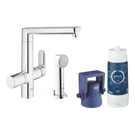 Змішувач для кухні з додатковою лійкою Blue K7 Pure Grohe 31354001 — вид на білому тлі