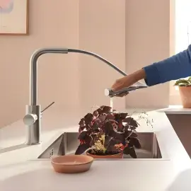 Змішувач для кухні під фільтр з витяжним виливом Blue Pure Minta Grohe 30601DC0 — вид згори