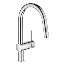 Змішувач для кухні з витяжним виливом Minta Grohe 32321002 Chrome — вид на білому тлі