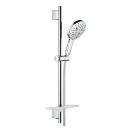 Душевой гарнитур на 3 типа струи со штангой 600 мм Rainshower SmartActive 130 Grohe 26546000 — вид на белом фоне