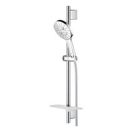 Душевой гарнитур на 3 типа струи со штангой 600 мм Rainshower SmartActive 130 Grohe 26546000 — в интерьере ванной комнаты
