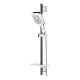 Душевой гарнитур на 3 типа струи со штангой 600 мм Rainshower SmartActive 130 Cube Grohe 26583000 — боковой ракурс