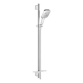 Душовий гарнітур на 3 типи стрюменю зі стійкою 900 мм Rainshower SmartActive 130 Cube Grohe 26586000 — вид на білому тлі