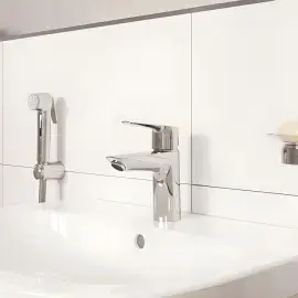 Змішувач для раковини Start з гігієнічним душем, розмір S QuickFix Grohe 23123003 Chrome — вид спереду