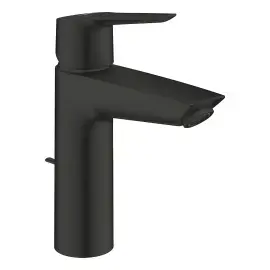 Змішувач для раковини Start з донним клапаном, розмір М QuickFix Grohe 234552432 Matt Black — вид на білому тлі