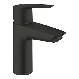 Змішувач для раковини Start з донним клапаном Push-Open, розмір S QuickFix Grohe 235502432 Matt Black — вид на білому тлі
